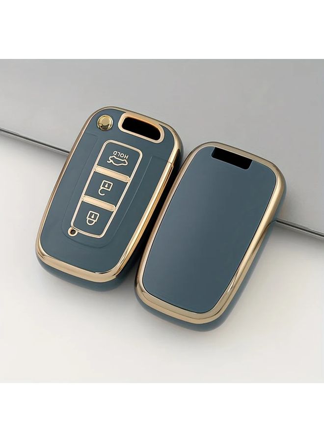 TPU Soft Key Case Cover Black Compatible With Hyundai I30 IX35 Tucson Santa Fe Sonata Veloster Verna Durable 3 Button Shell Protector - Image 4