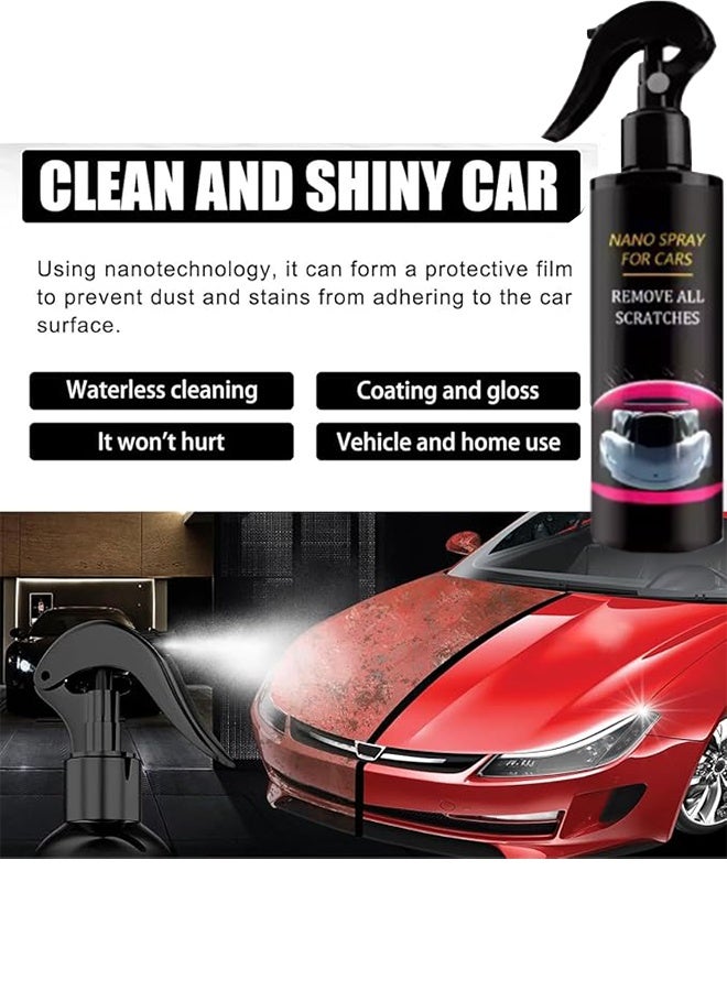 رايهونغ رذاذ نانو للسيارات، رذاذ إصلاح سريع للسيارات، رذاذ إصلاح الخدوش بشكل سريع ودقيق، رذاذ إزالة الخدوش الدقيقة بطلاء السيراميك النانو (120 مل وفرشاة إسفنجية وقماش للتنظيف) - Image 2