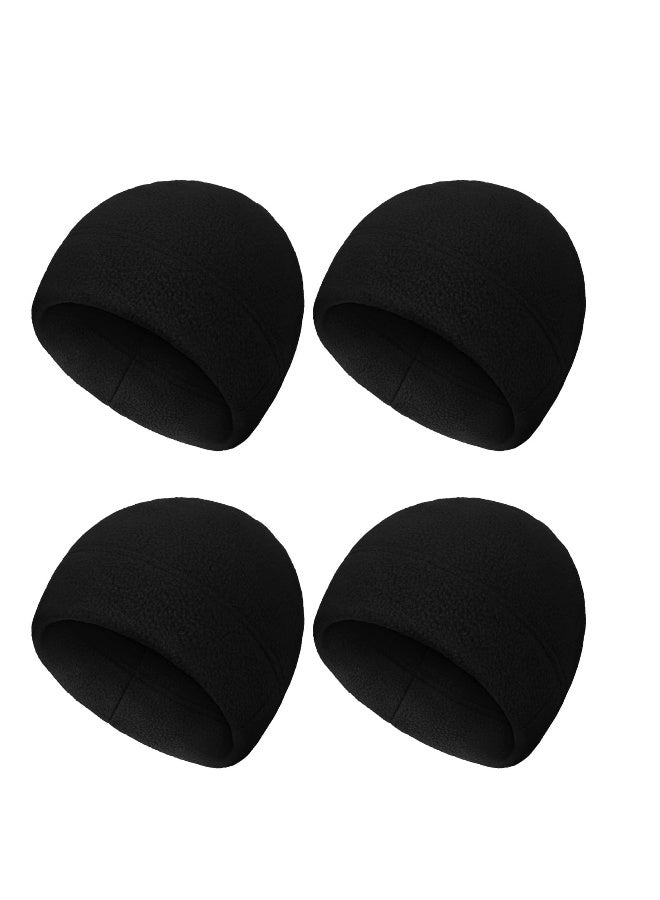 Generic 4 Pcs Skull Caps Winter Warm Watch Cap Soft Polar Fleece Beanie Hat Thick Windproof Outdoor Skull Cap for Men Women - Image 1
