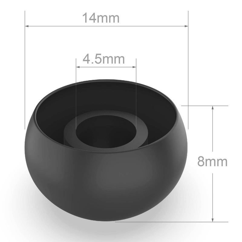 Earbudz 10 Pairs Large Black Silicone Replacement Ear Buds Tips Covers - Image 3
