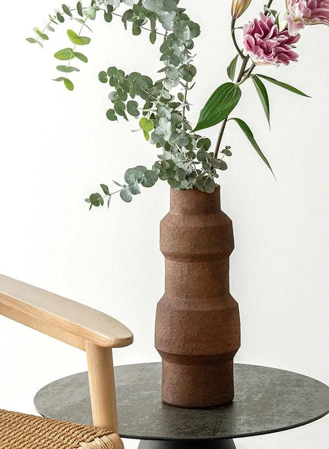 KNOT HOME Anaya Arneson EarthTone Cylinder Vase Knot Home Designer Accessory for Bedroom Living Dining Room Office Area Décor