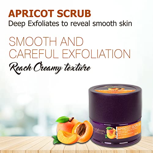 ASTABERRY Professional Apricot Scrub For Deep Exfoliates 500ml - Goodness of Wheat Germ & Chiraita | Removes dead epithelial cells | Blackhead removal | Smooth skin & Skin renewal - Image 4