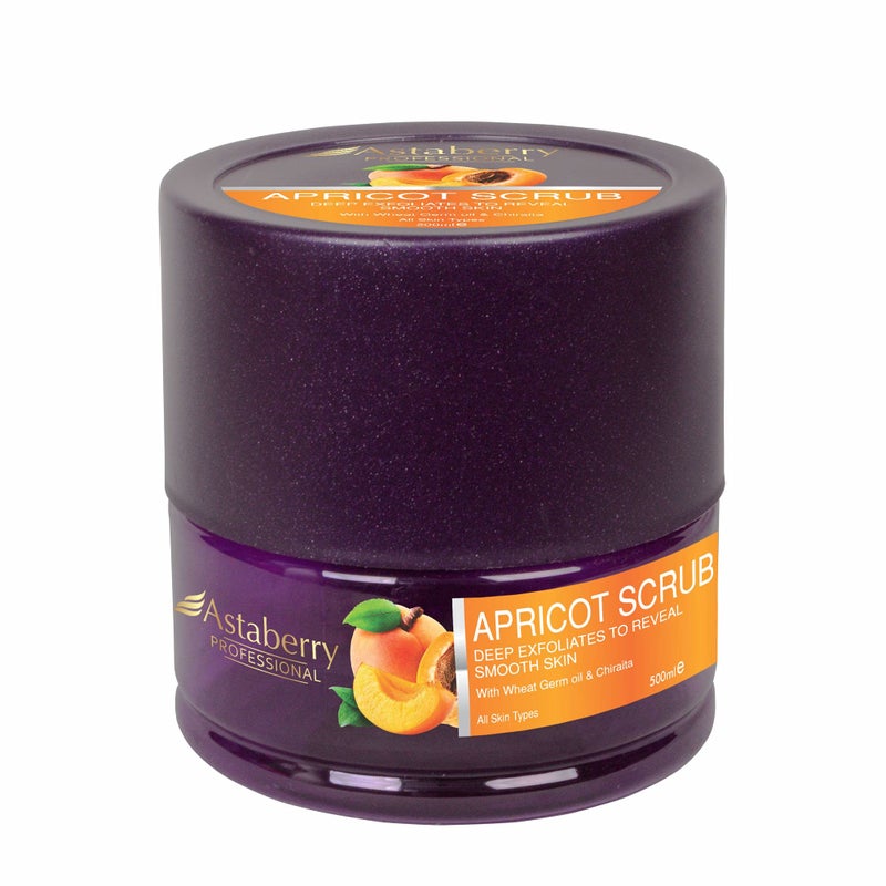 ASTABERRY Professional Apricot Scrub For Deep Exfoliates 500ml - Goodness of Wheat Germ & Chiraita | Removes dead epithelial cells | Blackhead removal | Smooth skin & Skin renewal - Image 5