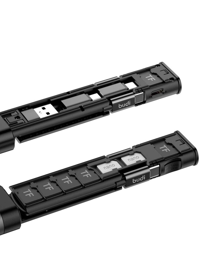 Budi 9-in-1 Essential Travel Charging & Data Sync Cable Stick - Red - Image 5