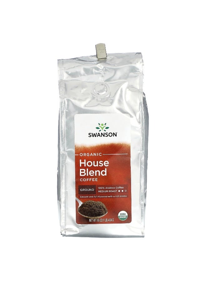 SWANSON سوانسون، قهوة مزيج المنزل العضوي، مطحونة، تحميص متوسط، 1 رطل (454 جرام) - Image 1