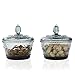 G Candy Jars with lids set of 2 Small Embossed Glass Candy Dish Bowl Jewelry Box Food Decorative Cute Jar Multi-purpose - Image 2