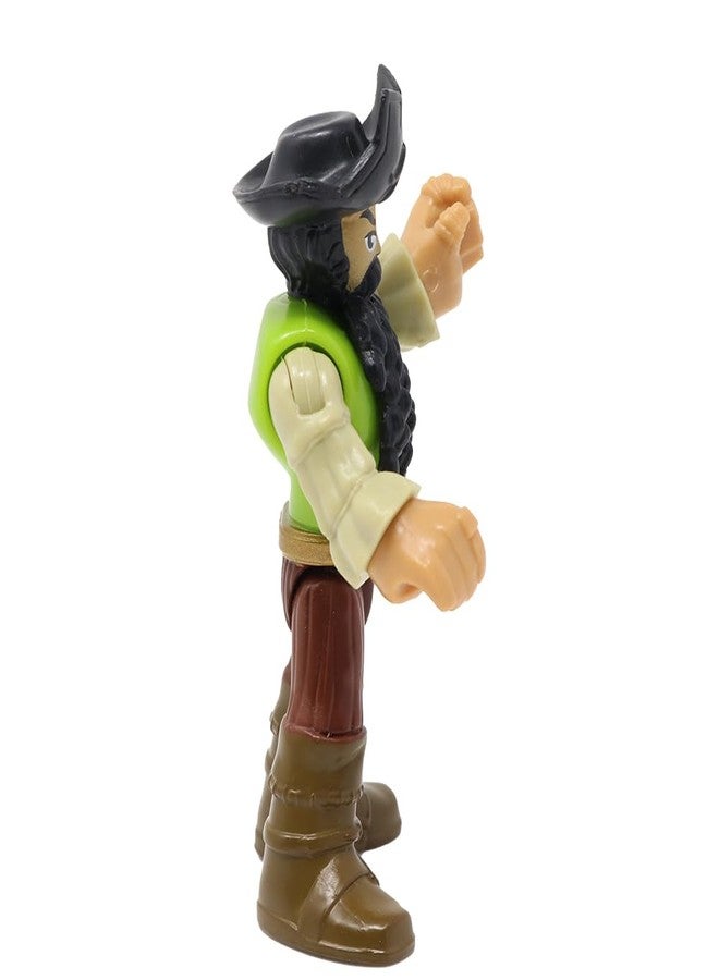 Imaginext Replacement Part for Fisher-Price Pirate-Ship Playset DRY15 and Blackbeard's Lair DHH62 - Replacement Blackbeard Pirate Posable Figure - Image 2