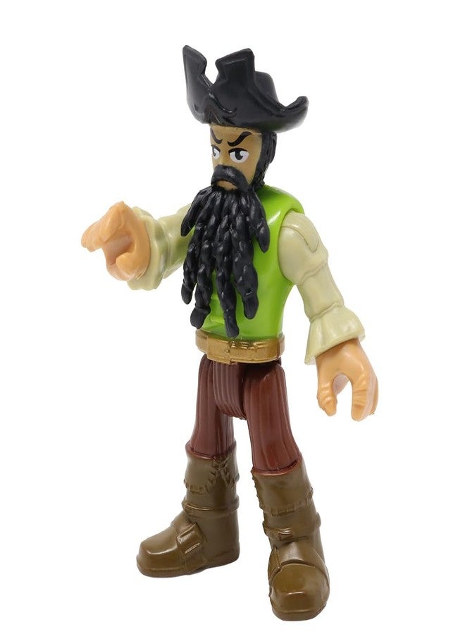 Imaginext Replacement Part for Fisher-Price Pirate-Ship Playset DRY15 and Blackbeard's Lair DHH62 - Replacement Blackbeard Pirate Posable Figure - Image 4