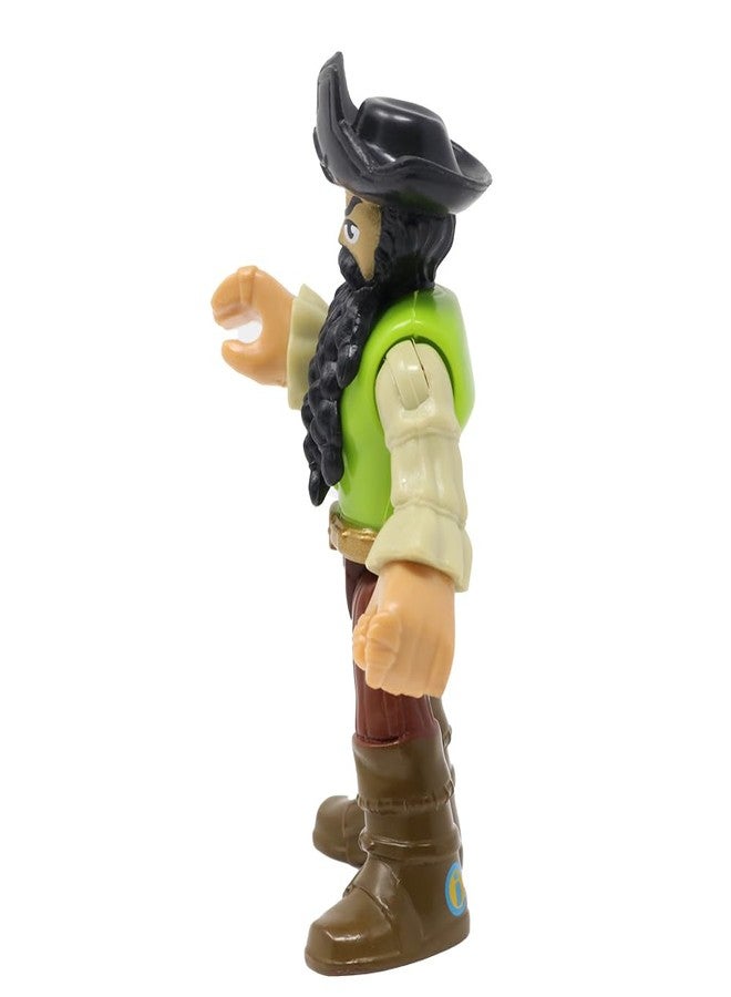 Imaginext Replacement Part for Fisher-Price Pirate-Ship Playset DRY15 and Blackbeard's Lair DHH62 - Replacement Blackbeard Pirate Posable Figure - Image 5