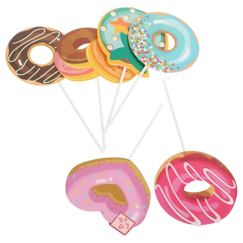 24 Pcs Donut Cupcake Toppers Cream Picks for Birthday Cake Decorations - Image 2