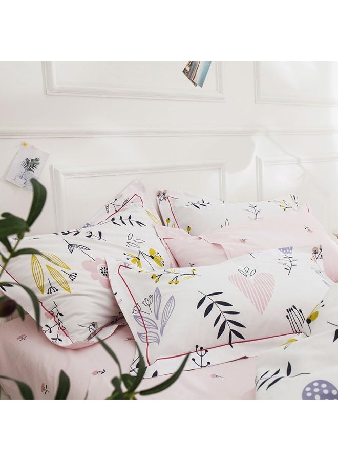 HIGHBUY 100% Cotton Floral Print Pillowcases Set (2pcs, 20"×26") Kids Girls Queen Decorative Pillow Cover Cotton Full Pillow Shams Set of 2, Standard, Envelope Closure  - Image 1