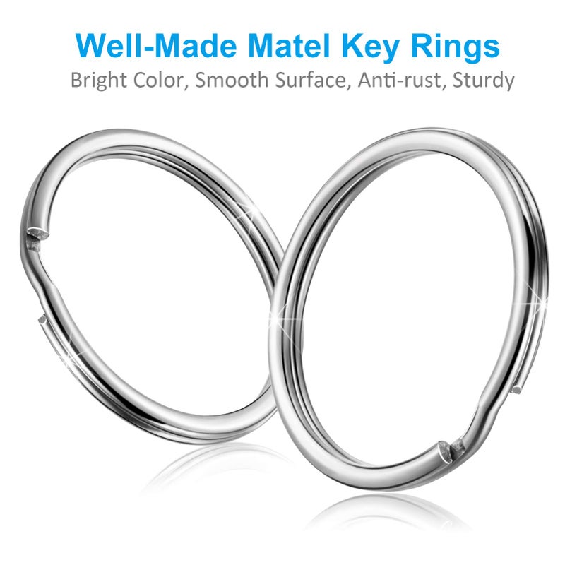 YHYZ YHYZ Split Key Ring Circle Assorted, Metal Round Keyring Durable in 5 Sizes (Small 1/2 inch, 3/4 inch,1 inch, 1.25 inch, Large 1.38 inch), for Dog Pet Collar DIY Tag Jewelry Car Key (Round)  - Image 3
