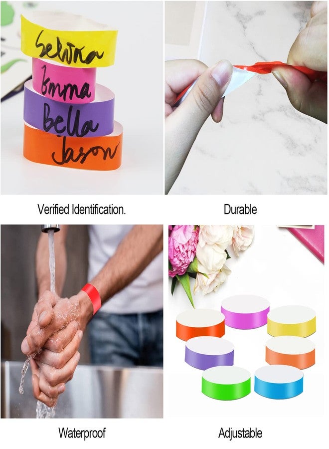 REHALY 1400 Packs Paper Wristbands for Events, 7 Colors Waterproof Neon Party Wristbands Armband Paper Bracelets Identification Wristbands for Concert Club Bar Entrance Admission Party - Image 3