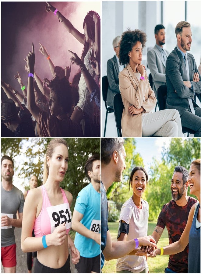 REHALY 1400 Packs Paper Wristbands for Events, 7 Colors Waterproof Neon Party Wristbands Armband Paper Bracelets Identification Wristbands for Concert Club Bar Entrance Admission Party - Image 4