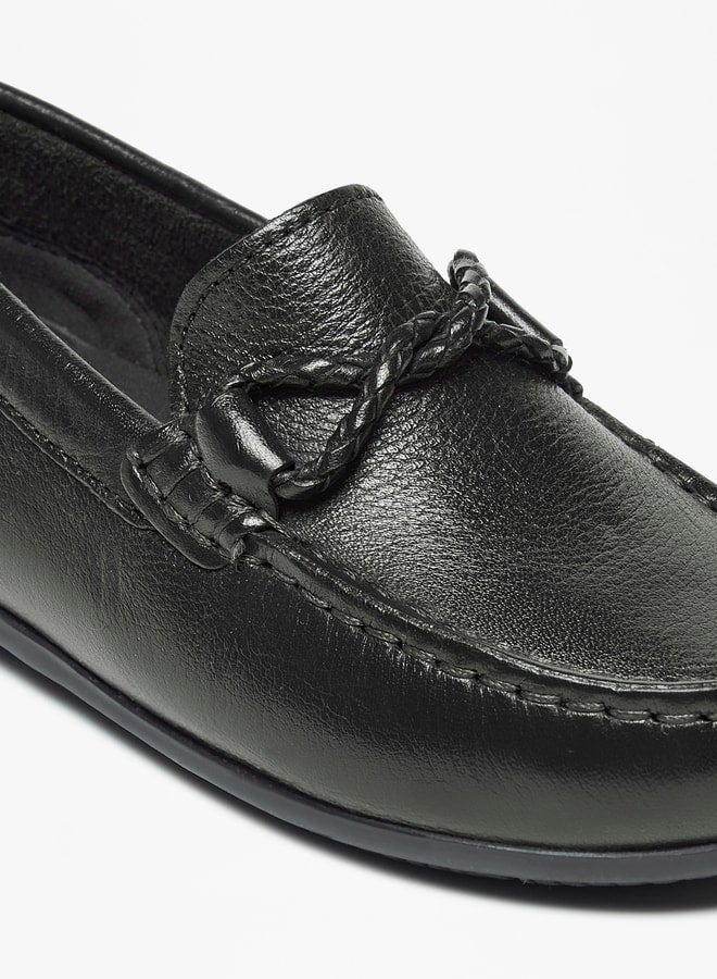Mister Duchini Solid Slip-On Loafers with Textured Trim - Image 5