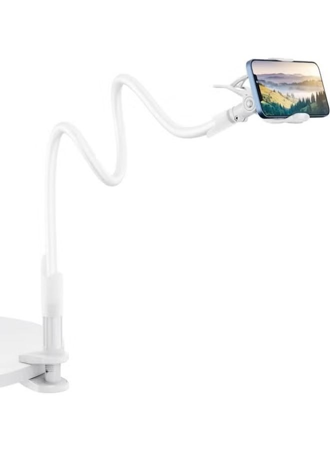SHOPI Clamp Universal Lazy Mount Clip Hands Free Flexible Long Arm Bracket Grip for 4.0-6.3 Phones Mobile Stand Baby Monitor for Desk, Bed, Office, Kitchen