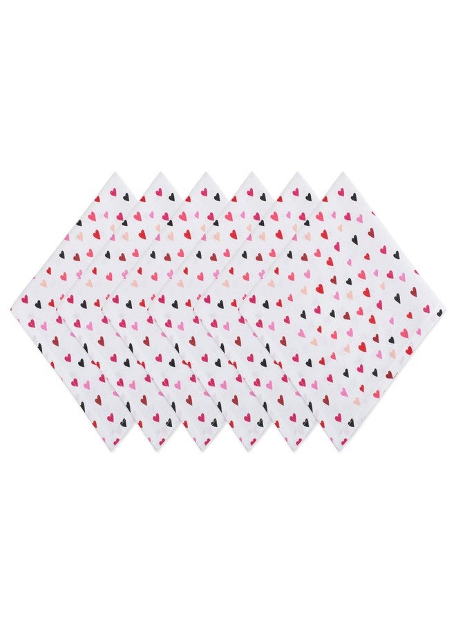 ديي مجموعة مناديل عيد الحب من دي آي آي، مقاس 20x20، مزينة بقلوب مزينة بالقصاصات الورقية، 6 قطع - Image 1