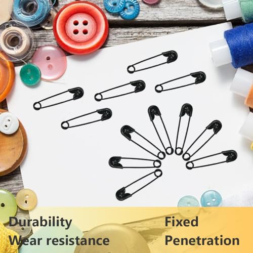 Ruidee 500 Pieces Safety Pins 20mm Small Sewing Pins Metal Mini Safety Pins for Home Office Art Craft Jewelry Making (XBZ/Black) - Image 5