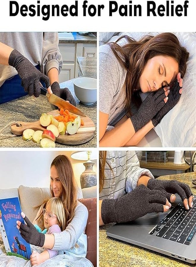 Cetaplast Arthritis Compression Gloves, Gray Half-Finger Design, Pain Relief Support for Joint Inflammation, Therapeutic Comfort Fit large - Image 5