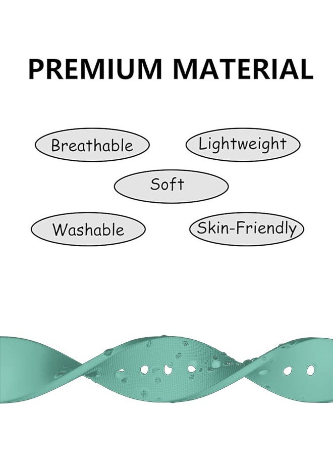 Silicone watch band 20mm Compatible with Samsung Galaxy Watch 7/6/5/4 40mm 44mm/Watch 6 Classic 43mm 47mm/Watch 5 Pro 45mm/Watch 4 Classic/Active 2 Band, watch strap 20mm  Wristbands Women Men(Green) - Image 3