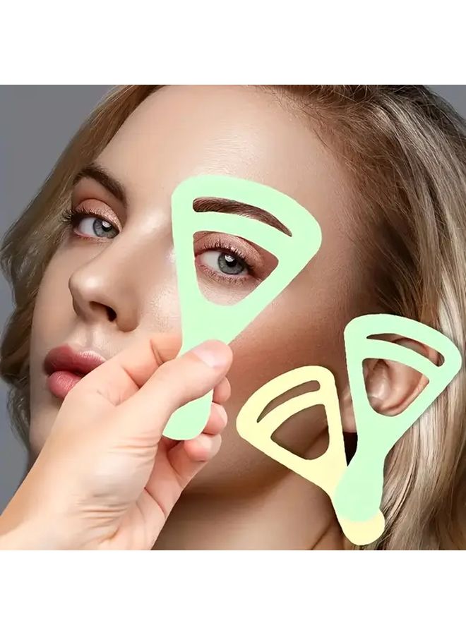 2 Pcs Silicone Eyebrow Shaping Stencil Reusable Natural Arch Brow Template Guide - Image 1