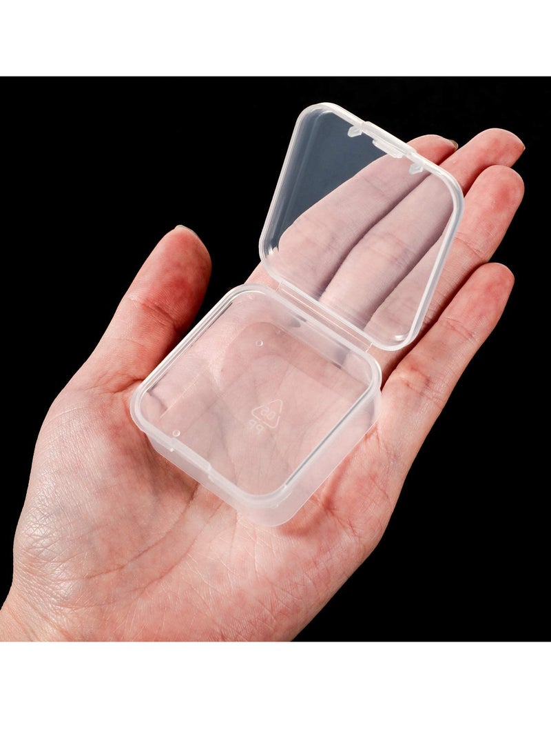KASTWAVE Clear Storage Containers Box, 10 Pieces Mini Plastic Box for Collecting Small Items with Lid, Beads, Jewelry, Business Cards, Game Pieces, Crafts (1.77 x 1.77 x 0.79 inch)  - Image 3