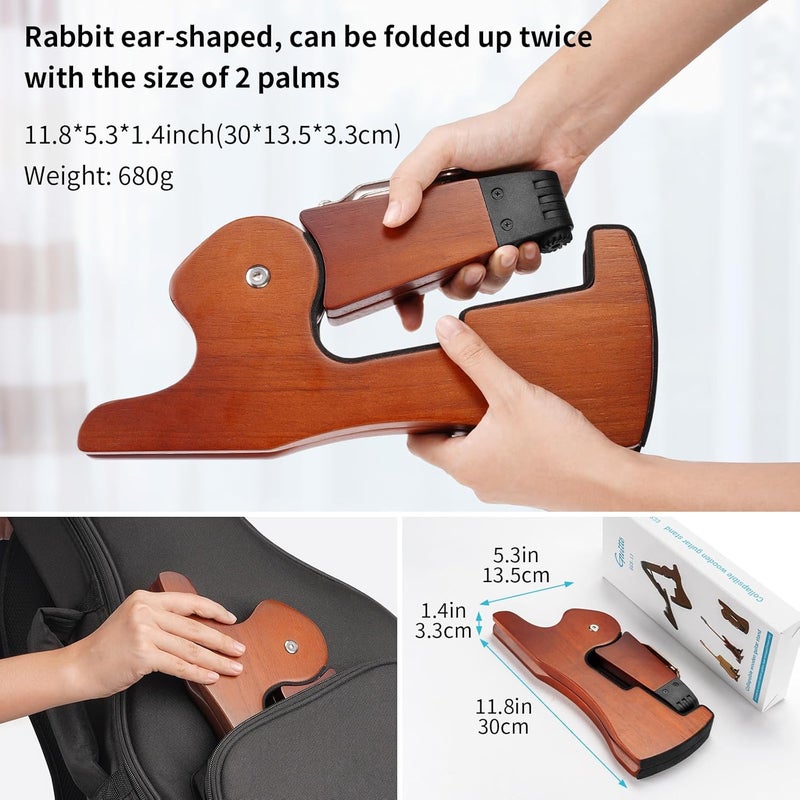 Guitto Wooden Guitar Stand - Collapsible Electric Bass Guitar Floor Stand Foldable for Acoustic, Banjo,Ukulele - GGS-13 - Image 5