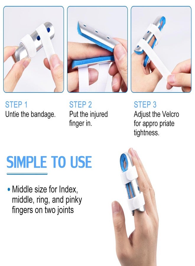 Sopito Finger Splint, 2pcs Finger Support Brace for Arthritis Knuckle Immobilizationm, Middle Size - Image 4