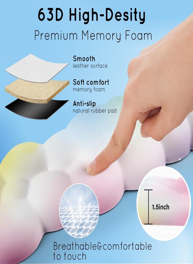 Labeol مسند معصم لوحة المفاتيح Labeol Cloud (مجموعة قوس قزح) - Image 3