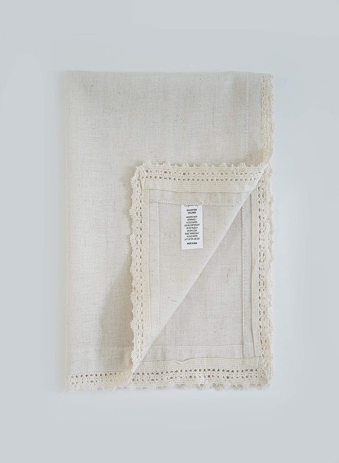 Fingercraft Dinner Napkins Cloth Cotton Blend 12 Pack Premium Quality Mitered Corners Small Table Napkins with Classic Ivory Lace 12 inch Size for Every Day Use in Home and Restaurant Ivory - Image 3