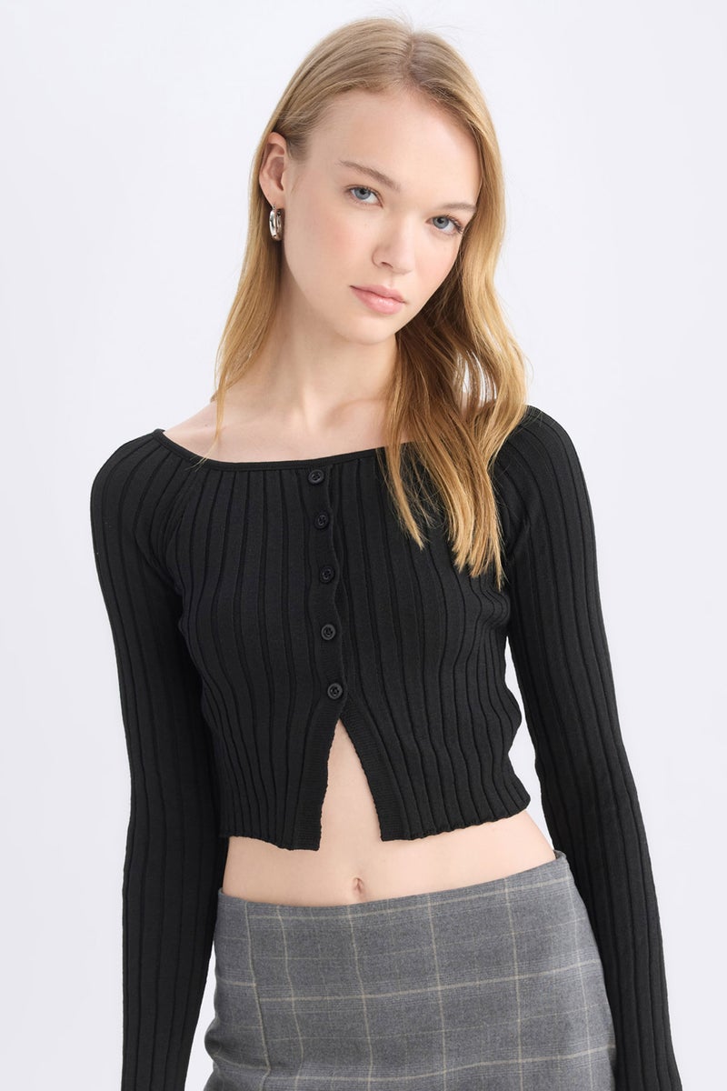 DeFacto Woman Slim Fit Strapless Knitwear Pullover - Image 1