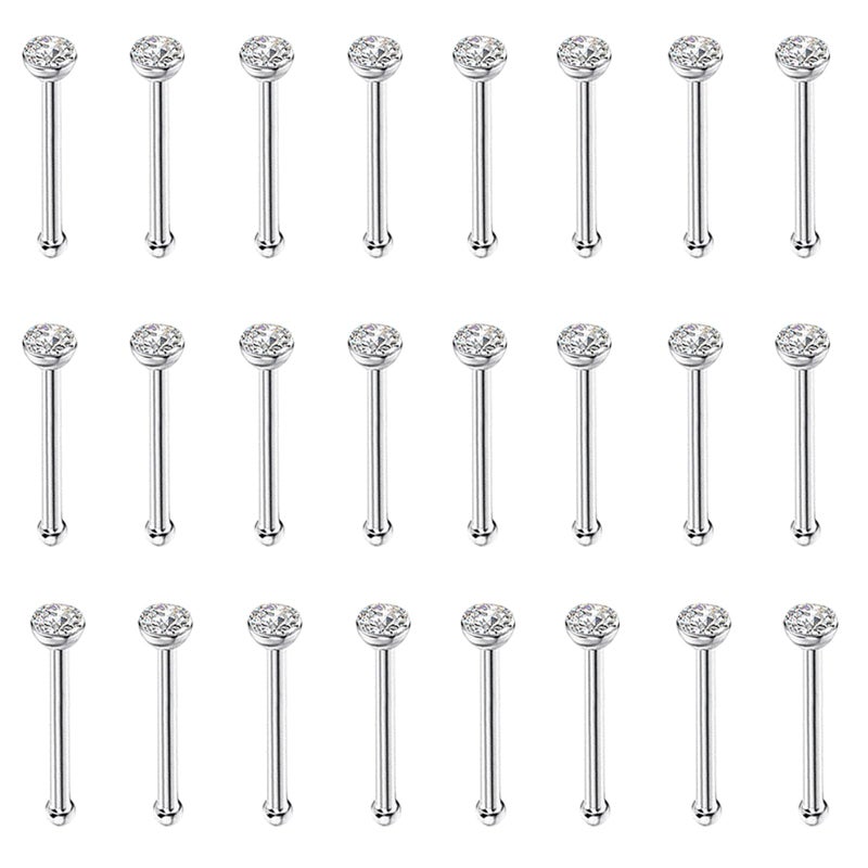 clbxzwc 24-60pcs nose ringsï¼Œnose rings for womenï¼Œnose studsï¼Œnose piercings ï¼ˆ1.5mm 1.8mm 2mm 2.5mm 3.0mmï¼‰ - Image 1