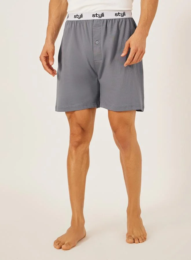 Styli Pack of 2 - Knitted Boxer With Elasticated Waistband
