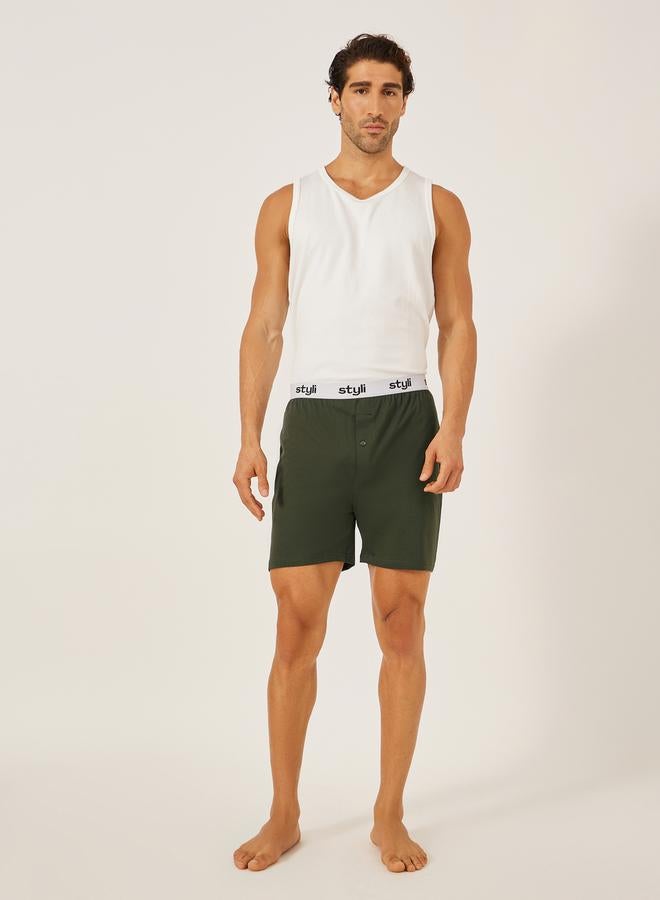 Styli Pack of 2 - Knitted Boxer With Elasticated Waistband  - Image 4