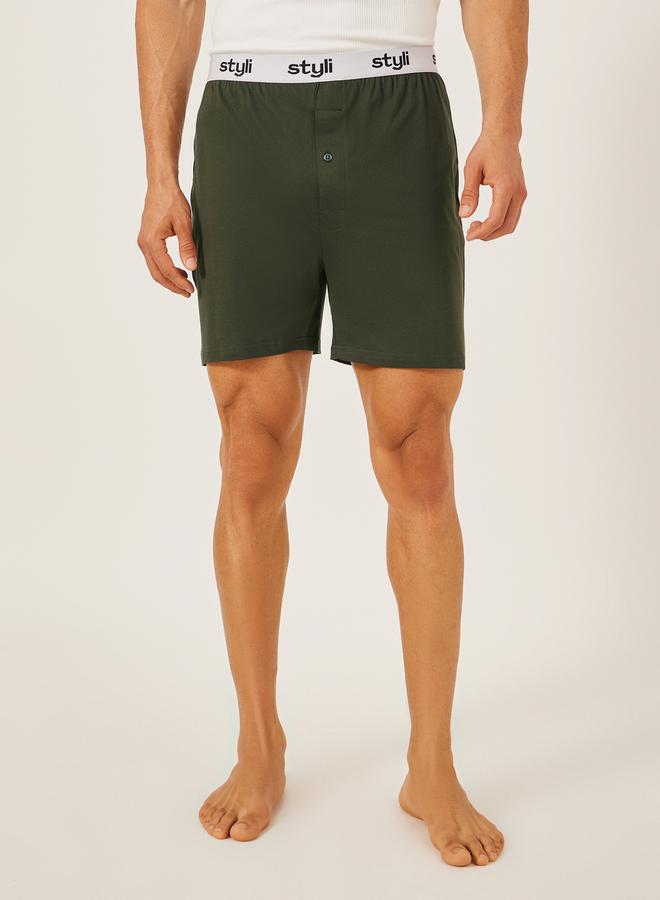 Styli Pack of 2 - Knitted Boxer With Elasticated Waistband  - Image 2