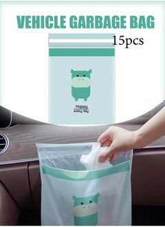 Generic Self Adhesive Trash Bags 15 Pcs,Waterproof Car Garbage Bag Disposable Trash Bags Leak Proof,Vomit Bags For Cars,Kitchens,Bedrooms,Study Rooms,Travel,Camping,Office  - Image 1