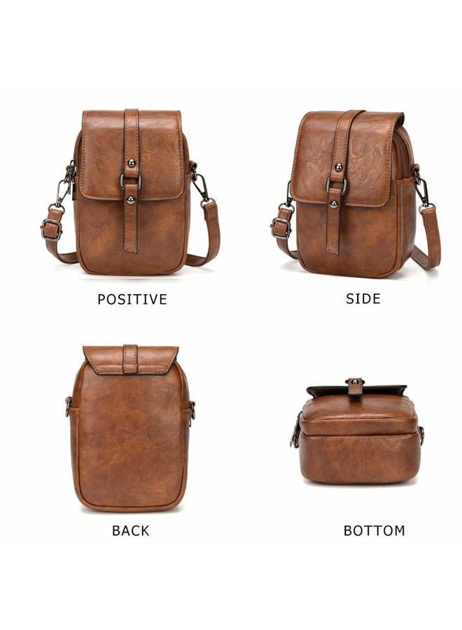 My Friday Women Vintage Crossbody Phone Bag, Small Messenger Shoulder Bag Cash Handbag Wallet Purse - Image 5