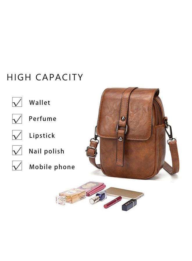 My Friday Women Vintage Crossbody Phone Bag, Small Messenger Shoulder Bag Cash Handbag Wallet Purse - Image 3