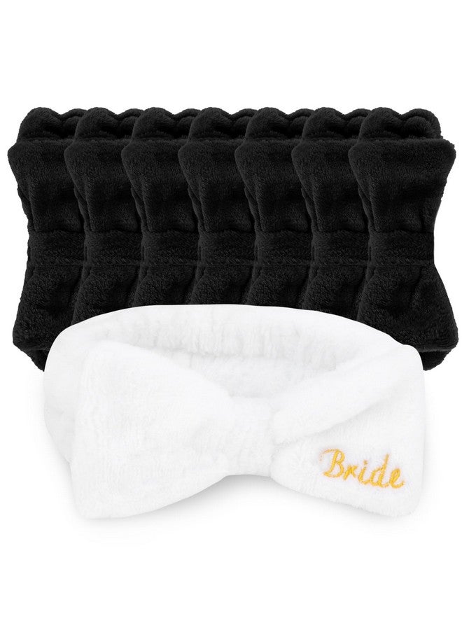 CIEHER Hairband, 8Pcs White & Black Spa Headband For Bachelorette Party Favors, Bride & Bridesmaid, Yoga, Sports, Home Use - Image 1