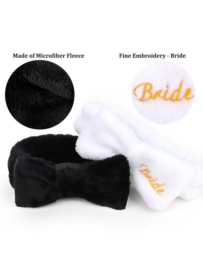CIEHER Hairband, 8Pcs White & Black Spa Headband For Bachelorette Party Favors, Bride & Bridesmaid, Yoga, Sports, Home Use - Image 2