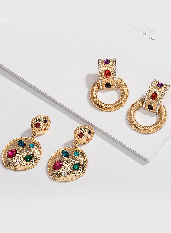 Take Two Rhinestone Detail Dangle Earrings - Image 2