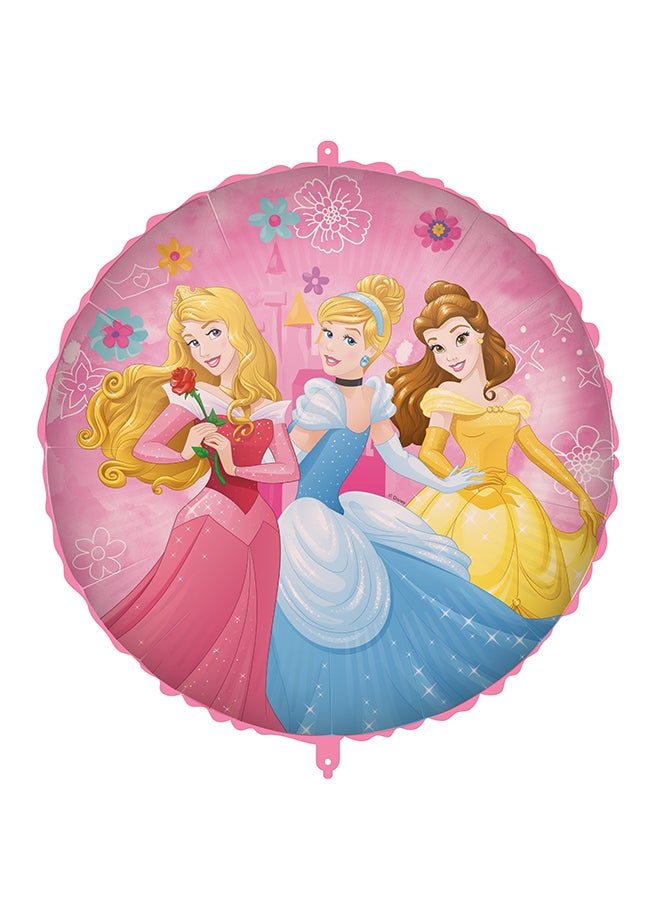 Ciao Princess Round Mylar Balloon 46 cm – Foil Party Balloon with Straw, Ribbon & Weight – Disney Princess Theme Decoration for Kids Birthday, Parties & Events - Image 1