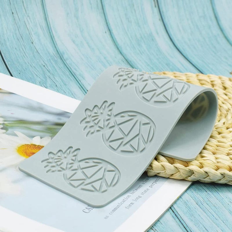 TUKE 3D Hollow Lace Fondant Molds Fruits Leaf Shape Lace Mat Party Cake Decoration Tool Cupcake Mat Silicone Molds for Polymer Clay Chocolate Baking Gummy Mould (Pineapple_10.16x3.4x0.08inch_K) - Image 5