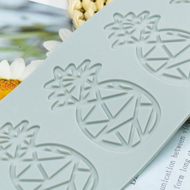 TUKE 3D Hollow Lace Fondant Molds Fruits Leaf Shape Lace Mat Party Cake Decoration Tool Cupcake Mat Silicone Molds for Polymer Clay Chocolate Baking Gummy Mould (Pineapple_10.16x3.4x0.08inch_K) - Image 4