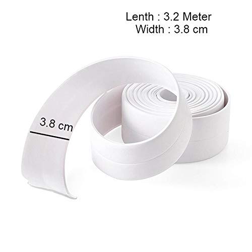 Orrda Orrda Caulk Strip PVC Self Adhesive Wall Seal Ring Caulk Tape Caulking Sealing Tape for Kitchen Countertop Sink Bathroom Toilet and Bathtub Floor Wall Edge Protector 32 MeterWhite  - Image 2