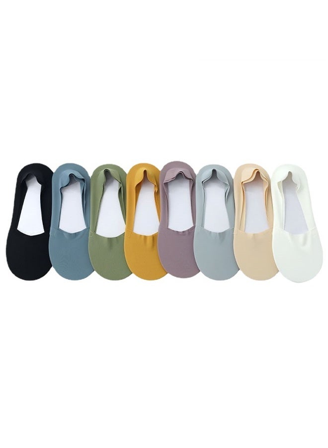 Zeemey Women's Multi-Color Invisible Boat Socks 10 Pairs Set, Ultra-Thin Breathable Short Socks, Low-Cut Anti-Slip-Down Socks - Image 2