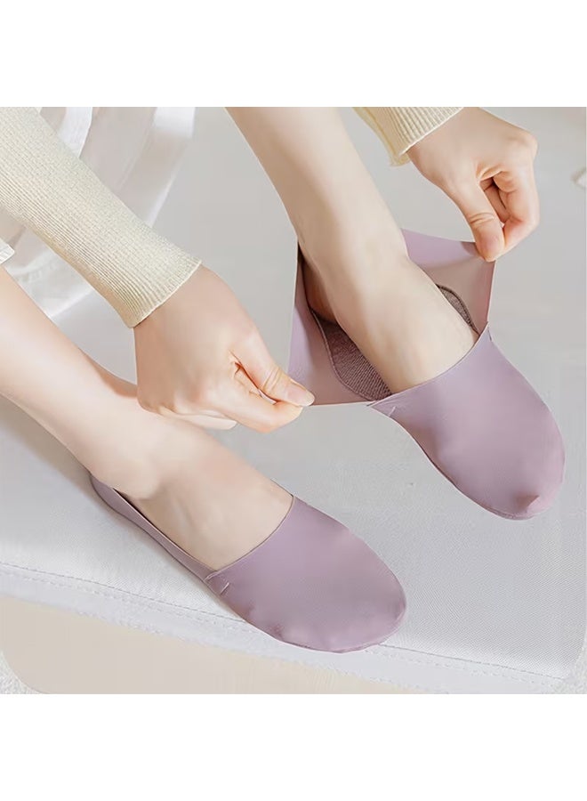 Zeemey Women's Multi-Color Invisible Boat Socks 10 Pairs Set, Ultra-Thin Breathable Short Socks, Low-Cut Anti-Slip-Down Socks - Image 5