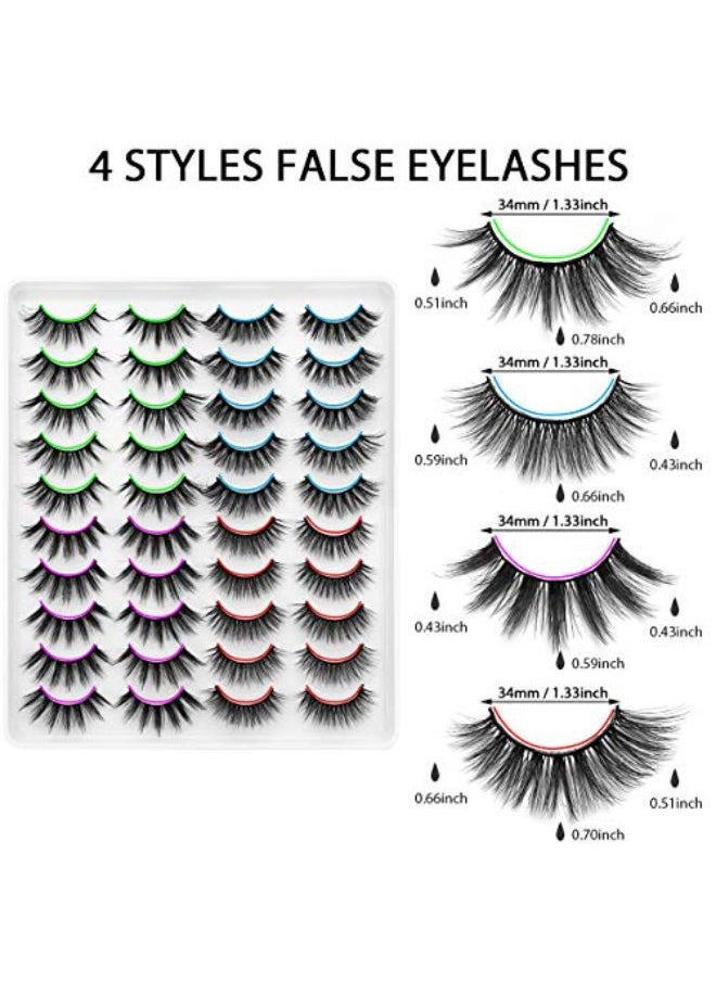DYSILK 20 Pairs 6D Faux Mink Eyelashes Fluffy Lashes Wispy Dramatic False Eyelashes Natural Volume Fake Eyelashes Long Handmade Soft Reusable Thick Lashes 4 Styles Mixed No Glue  - Image 2