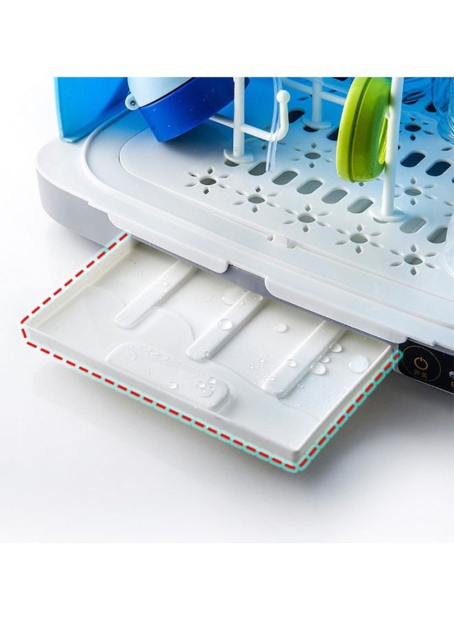 ZCM-HAPPY - Portable Large Baby Bottle Storage Box, Baby Tableware Storage Box, Drain and Dustproof Drying Rack, with UV Disinfection - Image 1