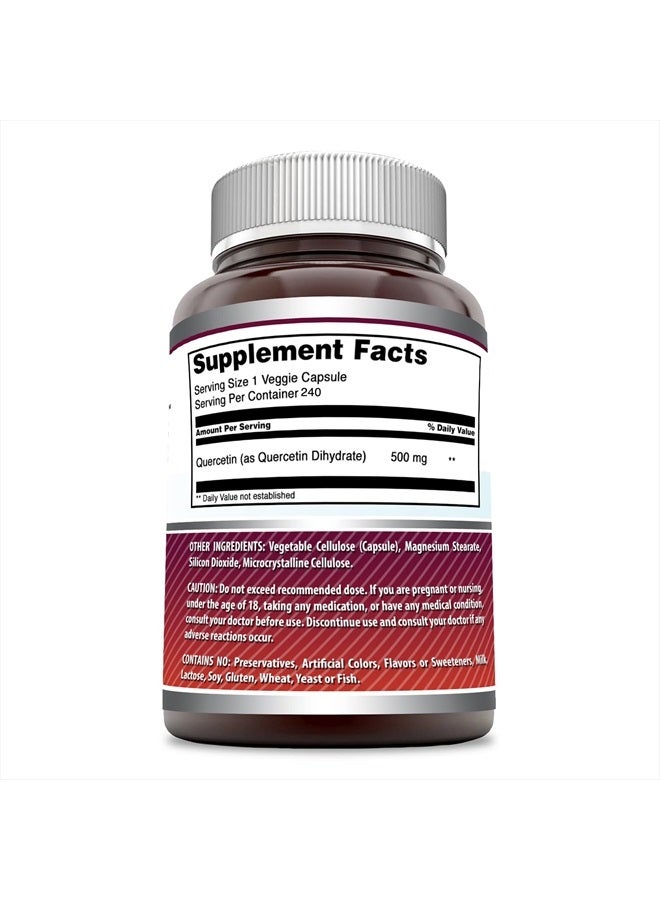Amazing Nutrition Amazing Formulas Quercetin 500mg Veggie Capsules Supplement | Non-GMO | Gluten Free | Supports Overall Health & Well Being (240 Count) - Image 3